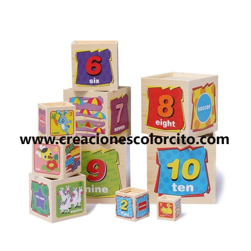 Cubo apilable 10 bloques