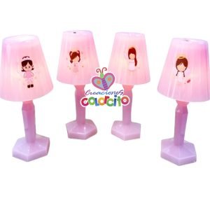 Bautizo - Lampara pavonada larga diseño rosado