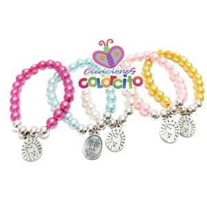 Primera Comunión - pulsera perla color dije Pliss