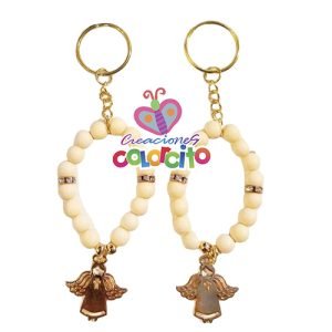 Bautizo - Llavero denario crema