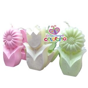 Quince años - velas en forma de flores con tallo