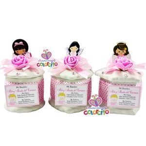 Bautizo - Cofre de loza formas varias diseño rosado