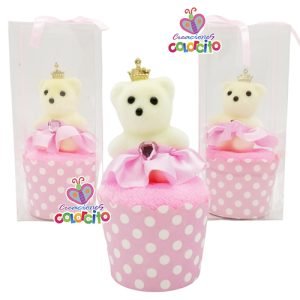 Baby shower - Toalla diseño cupcake rosado