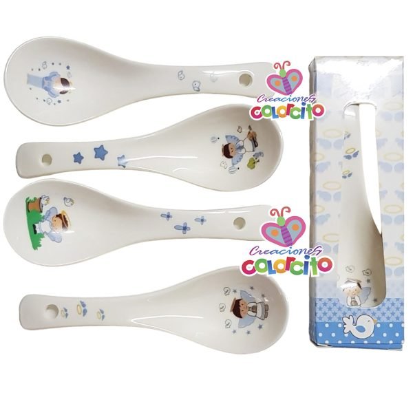 Bautizo - Cuchara de loza diseño niño