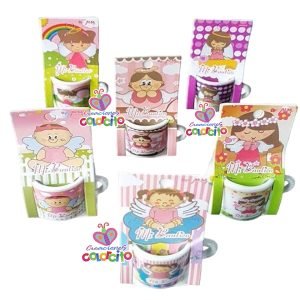 Bautizo - Taza de 3x3cm. diseños variados de angelitas
