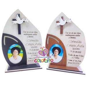 Misa de Honras - Cuadro madera diseño dúo color en forma de gota
