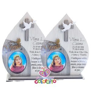 Misa de Honras - Cuadro madera diseño rustico en forma de gota