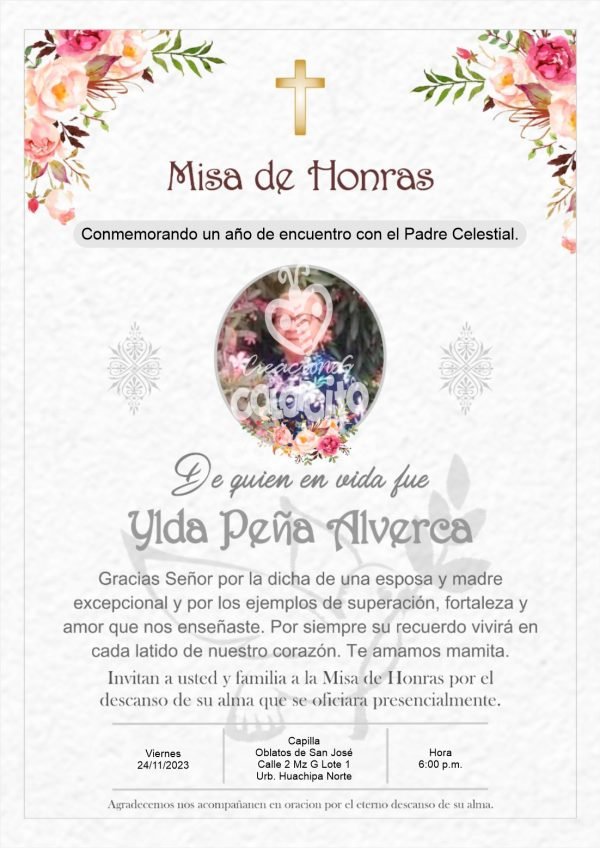 Misa - Tarjeta de misa virtual #000041