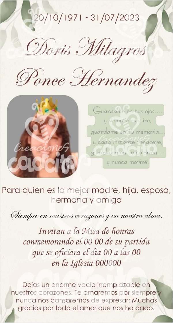 Misa - Tarjeta de misa virtual #000035