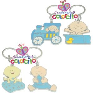 Baby shower -  Llaveros de metal diseño niños