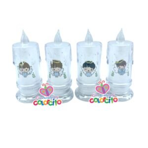 Bautizo - Velas led luz calida imagenes angelitos