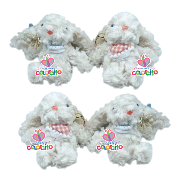 Sorpresas infantiles - Llavero peluche  perrita blanca