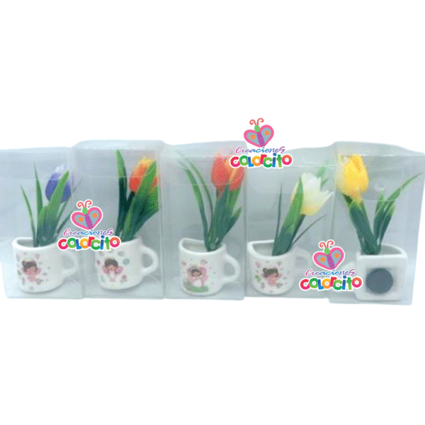 Bautizo - Tulipanes imantados diseño niñas variadas
