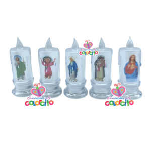 Misa de honras - Velas led luz calida imagen santos