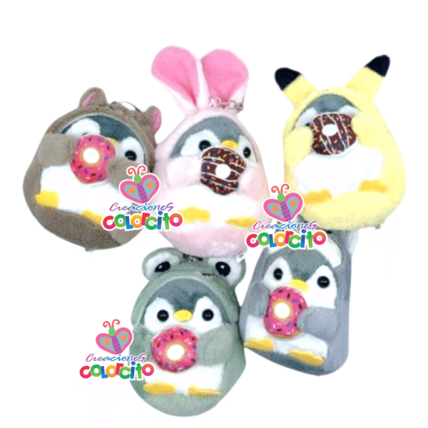 Sorpresas infantiles - Llavero peluche pinguino con dona