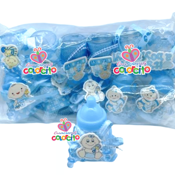 Baby shower -  Biberon diseño variados dije celeste #001