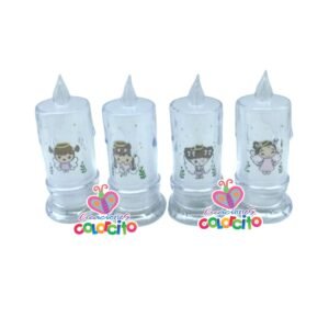 Bautizo - Velas led luz calida imagenes angelitas