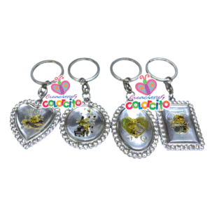 Bodas – Llavero medallón novios piedras strass