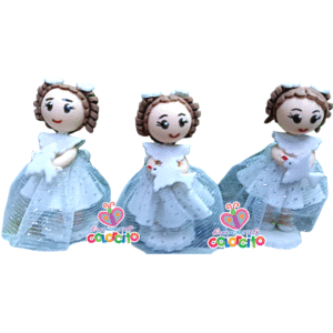 Bautizo - Angelitas en cerámica al frio blancas