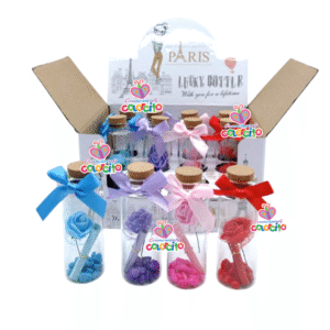 Quince años - Botellas lazo de colores flores acrilicas