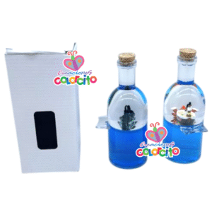 Misa de honras - Botella redonda dentro con barcos diseños