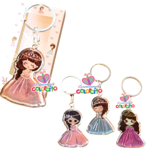 Quince años - Llaveros silueta princesas colores
