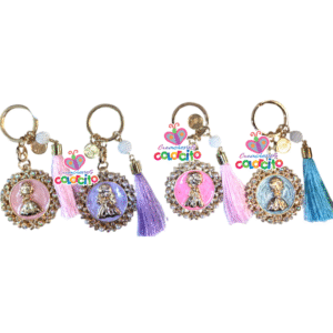 Quince años - Llavero medallón fondo color