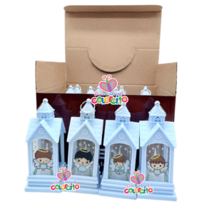 Bautizo - Lámpara castillo celeste diseño angelitos