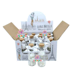 Quince años - Botellas con flor blanca acrílica