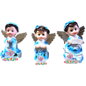Bautizo - Angelito poli resina luz led celeste