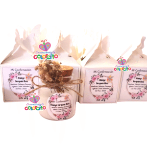 Confirmación – Vela en frasco con flores secas rustico