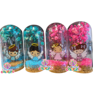 Bautizo - Cúpula angelito acrílico flores