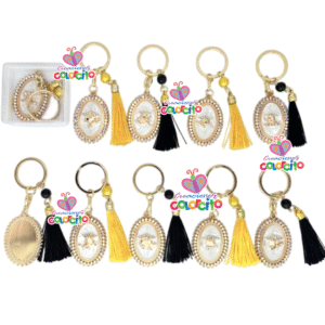 Graduación - Llaveros dorados diseños con borla dorada y negra