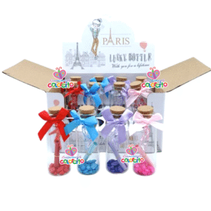 Quince años - Botellas lazo de colores dije taco acrilico