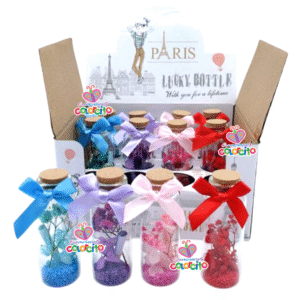 Quince años - Botella de colores flores acrílicas