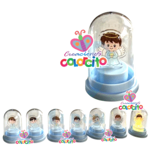 Bautizo – Lamparita cúpula celeste led adhesivo variados