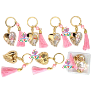 Baby Shower – Llaveros en forma de corazón diseños varios rosado
