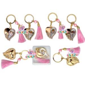 Bautizo – Llaveros en forma de corazón diseños varios rosado