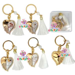Matrimonio – Llaveros en forma de corazón diseño novios variados
