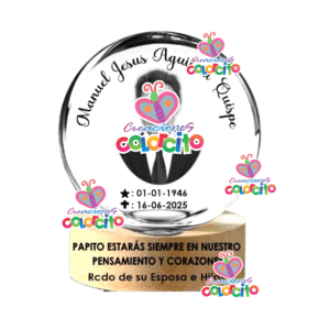 Misa de honras – Lamparita circular led adhesivo personalizado